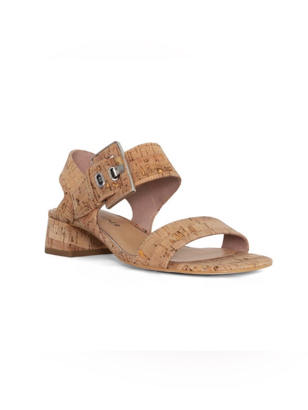 DONALD PLINER Vixi cork sandal, 9.5, 1.2” heel, EUC